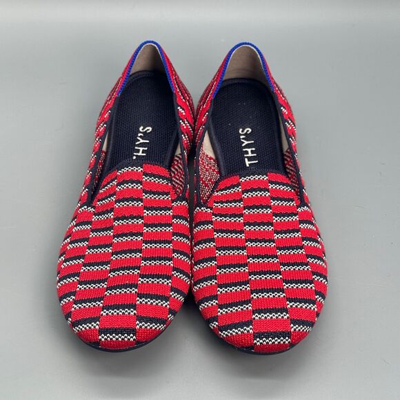 Rothy's Cherry Red Mosaic Loafers Red Ballet Flat Shoe Slip On - Picture 3 of 10